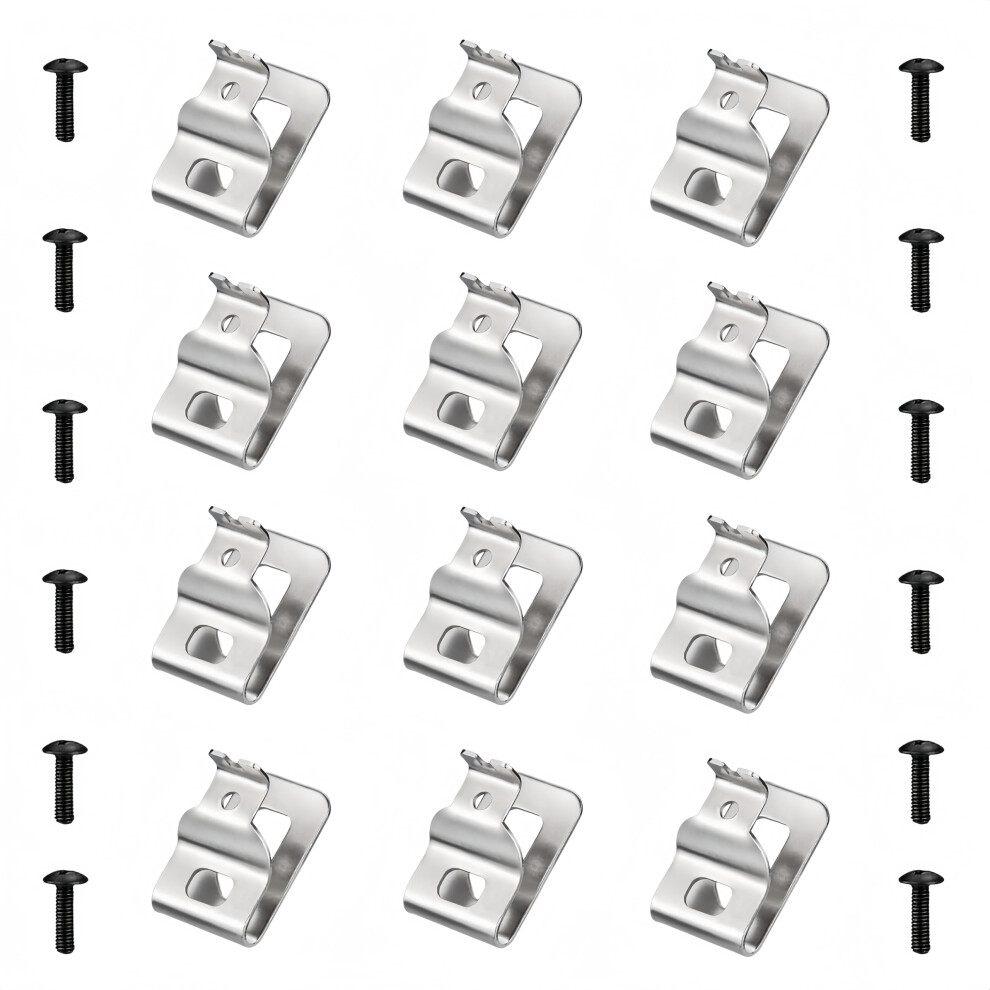 12Pack Stainless Steel Belt Clips And Tool Hooks For Dewalt 20V Drills With Screws, Fits N268241 N086039 9199774877282