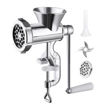 Manual Meat Grinder for Sausage Making, Durable Aluminum Alloy, Easy Clean Design, Kitchen Use