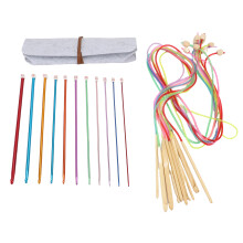 Häkelnadeln & Stricknadeln Set, Aluminium/Kabel, Filztasche
