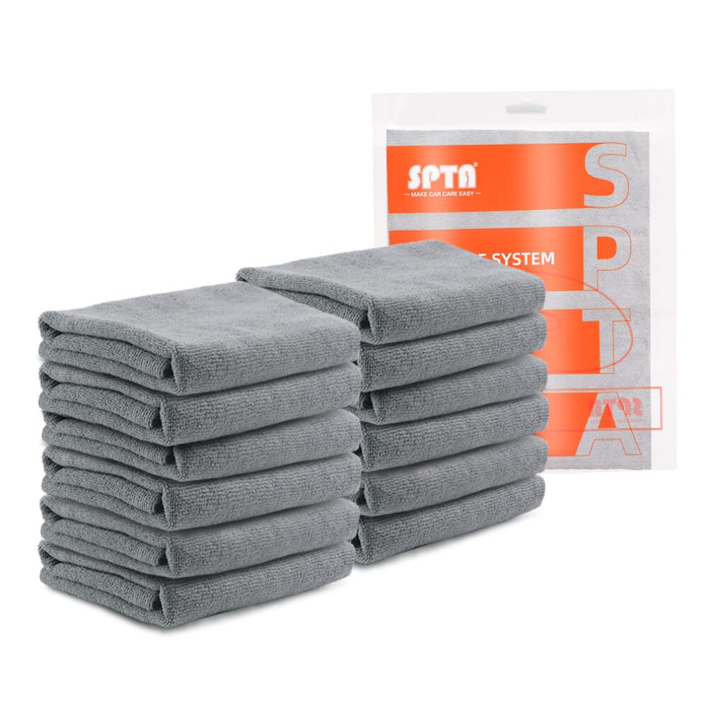 Microfiber Cleaning Cloth 16X16 Pack Of 12 Towels For Cars Fast Water Absorption Streak Grey 9187378074558
