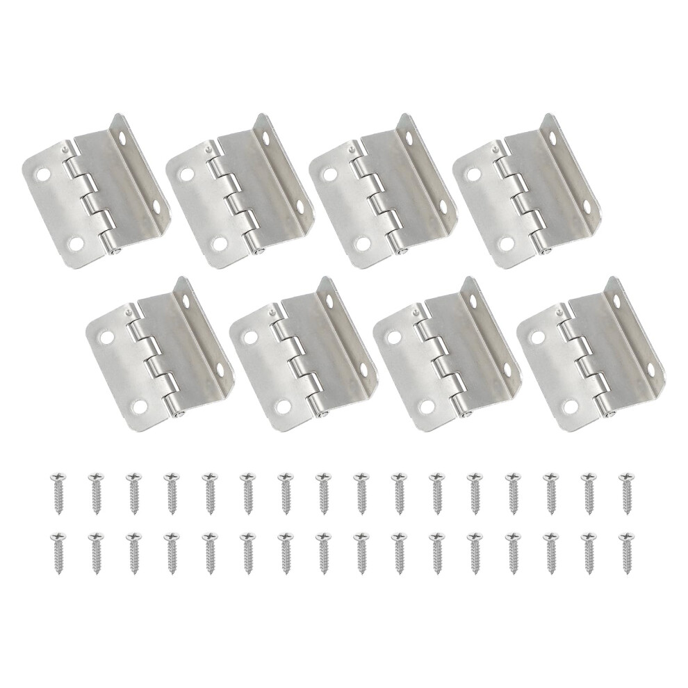 Cabinet Hinges Small Steel Hinges With Screws Durable 270 Rotation Semiconcealed Silver 8Pcs 9187378074671