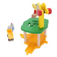 Holzspielzeug-Zugschienen- und Kran-Set für Kinder – ABS & Ahornholz