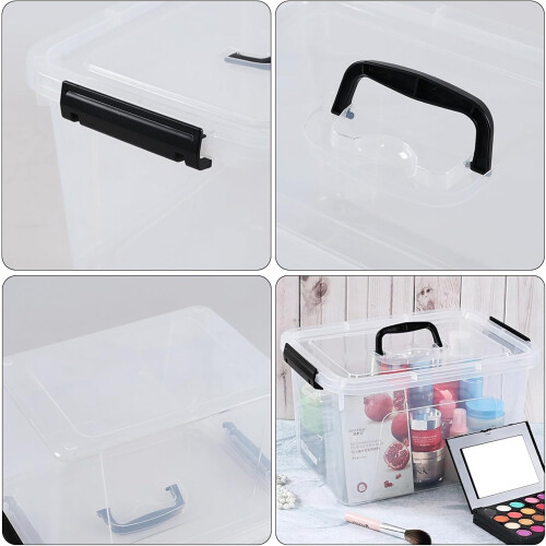 Clear Storage Bins 6 Pack 12 Quart Stackable Plastic Containers with Handle for Home Organization 1