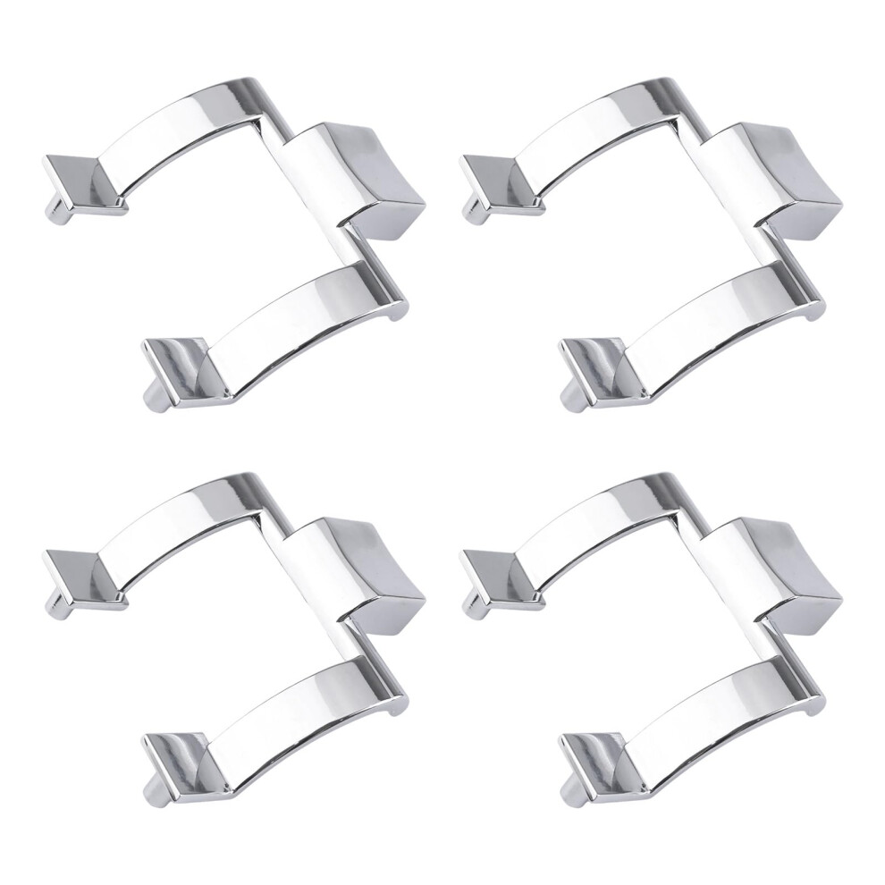 Shower Door Handle Zinc Alloy Replacement Pull With Towel Bar Brackets, Polished Silver, Set Of 4 9187378076804