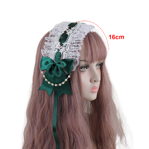 Κομψή κορδέλα για το κεφάλι Lolita Cosplay, κατασκευασμένη με προσοχή και στολισμένη με 1