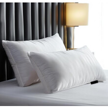 Luxury Goose Feather Medium Firm Pillow 20x28 with Feather Down Fill and Soft Damask Cover