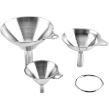 Stainless Steel Funnel Set 3Pcs Wide Mouth Food Grade for Liquid and Dry Goods Transfer Dishwasher Safe