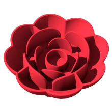 Ciotola per Alimenti A Lento Rilascio In Silicone per Animali Domestici, A Forma di Rosa, per Cani e Gatti, Anti-Soffocamento e Anti-Urto, con Ventosa