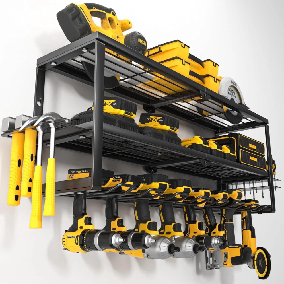 Heavy Duty Power Tool Organizer Wall Mounted Cordless Drill Holder Rack For Garage Workshop Storage 9094768197288