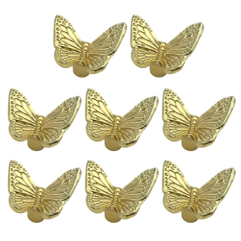 8Pcs Butterfly Cabinet Knobs Gold Drawer Pulls Elegant Brass Handles For Furniture And Cabinets 9187378081662