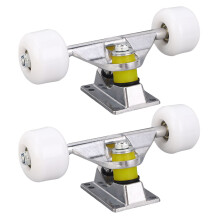 2PCS Aluminum Alloy Skateboard Trucks & 4 Wheels, 5In Shock Absorption