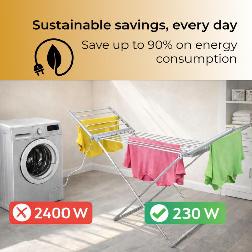 HOUSZY Foldable Electric Heated Clothes Airer 2
