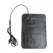 Tapis Chauffant USB en Cuir Anti-Griffures pour Reptiles et Tortues, Température Réglable sur 3 Niveaux, Étanche, 22 X 15 cm