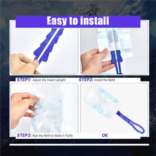 Refis de Espanador Compatíveis com o Espanador para , Espanador Multiuso Resistente com 2 Cabos Extras 1