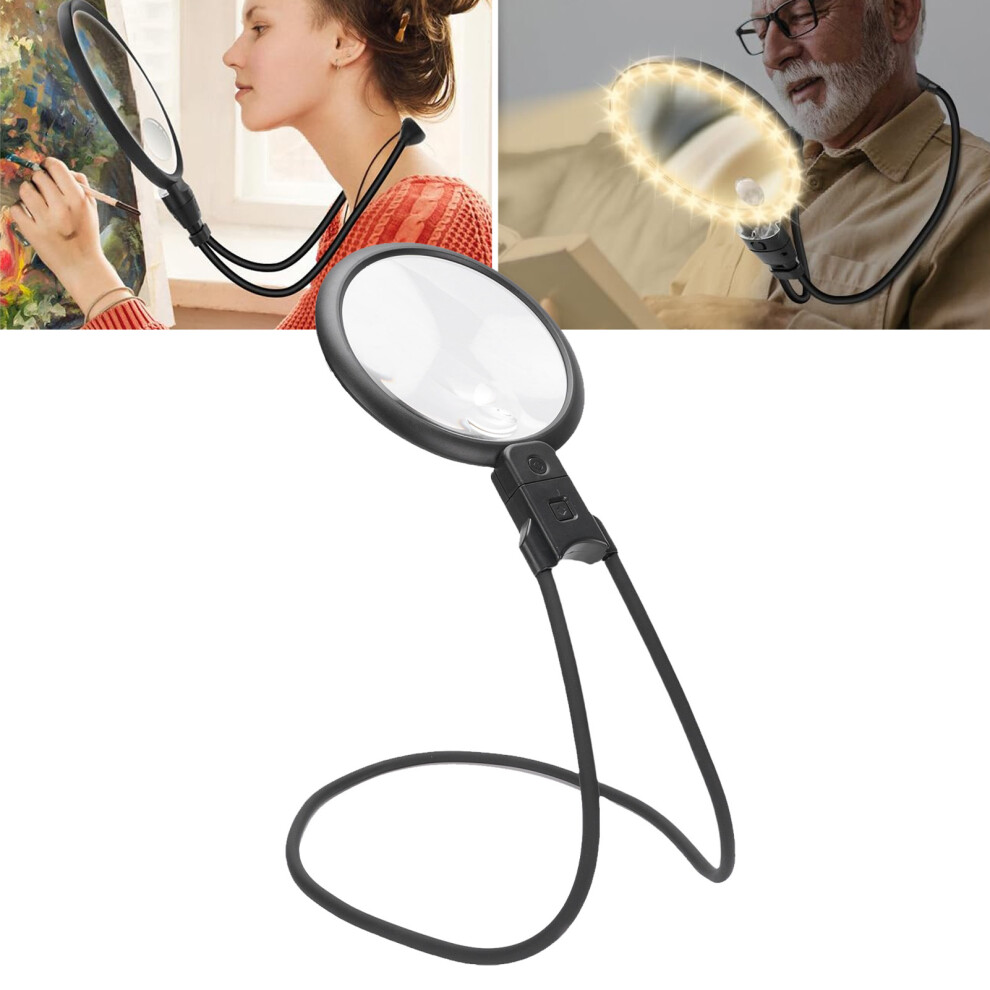 5X/15X Rechargeable Reading Magnifier With 36 Led Light, 130Mm Main Lens 8421380645117