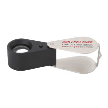 Wiederaufladbarer 10-facher Schmucklupe mit 4 Lichtmodi, faltbar 60x30mm
