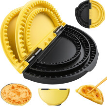 3 in 1 Adjustable Tortilla Press and Sealer 6 8 10 Inch Leak Proof Serrated Seal for Burritos Dumplings Pancakes Yellow and Black