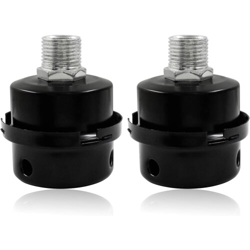 2 Pack 1/2 Inch Air Compressor Silencer Noise Reduction Filter with Universal Compatibility 2