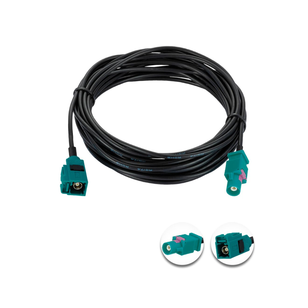 Fakra Z Rf Coax Extension Cable 16.4Ft Male To Female Rg174 For Car Antenna Gps Navigation 9187378084595