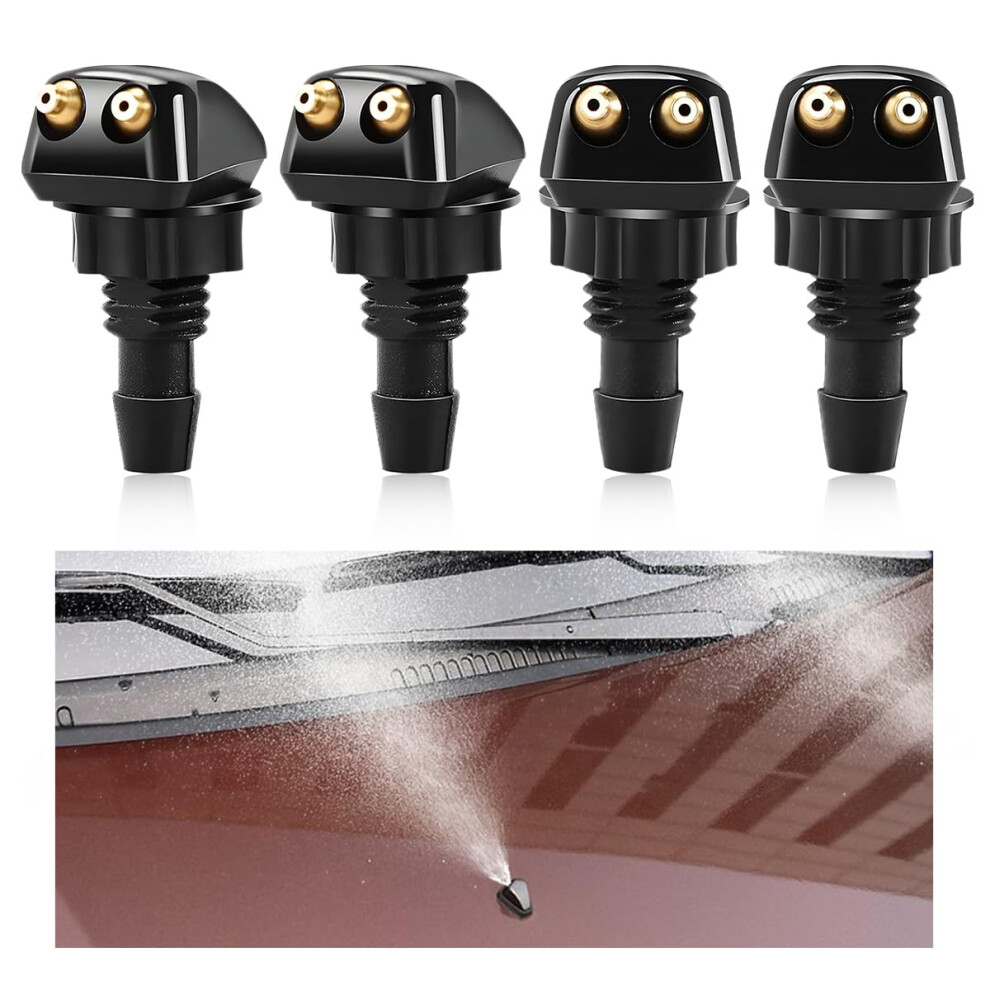 2 Pcs Dual Windshield Washer Nozzle Replacement For Cars Suvs Trucks, Even Spray, Weather Resistant 9187378084700