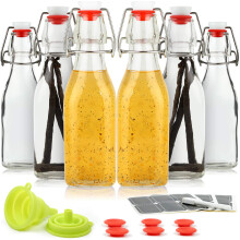 8.5 oz Swing  Glass Bottles 6 Pack with Airtight Leakproof Seal for Kombucha Juice Extracts