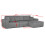 Azzuro Right Corner Sofa Grey Fabric 2