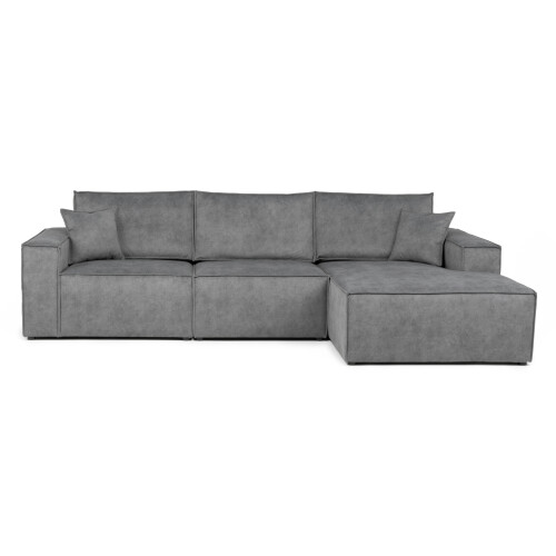 Azzuro Right Corner Sofa Grey Fabric 2