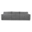 Azzuro Right Corner Sofa Grey Fabric 4