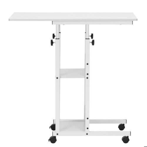 Bureau mobile - SPRINGOS - Table d'ordinateur portable - Hauteur réglable 76-86 cm - Blanc - Design moderne 1