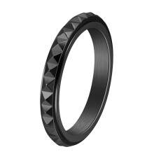 Statement Promise-armband för kvinnor och män, hypoallergen ring i rostfritt stål med triangelform och romboidiskt gittermönster, stapelbar ring