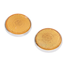 2 Stück Amber vordere Gabelreflektorabdeckung für Honda C70 CB100 CB175 CB350 43 mm