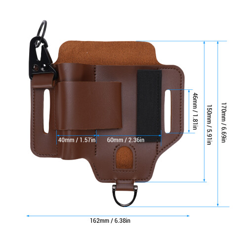 Brown PU Leather Multitool Sheath, Portable Organizer for Camping Outdoor 1