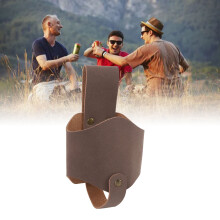 Dunkelbraunes Ledergürtel-Halter für Bier, geeignet für Outdoor-Grillabende, Picknicks und Camping