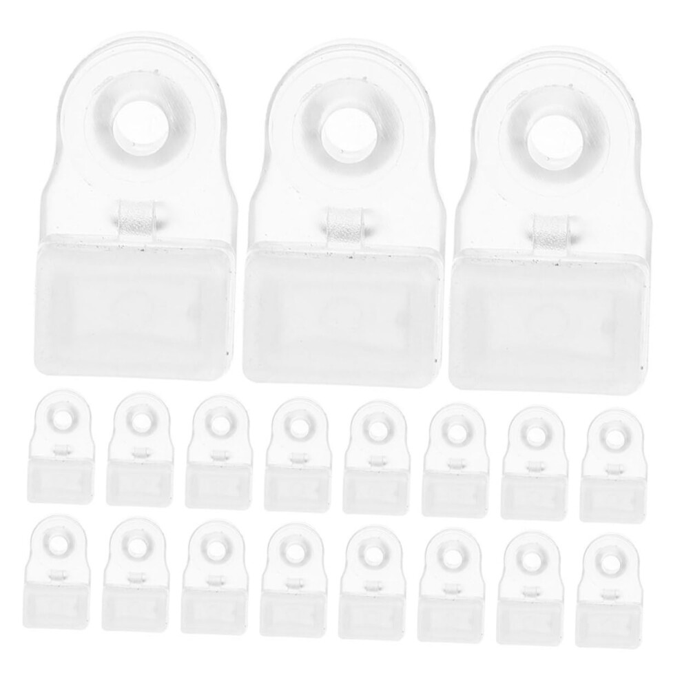 30Pcs Glass Retainer Clips Transparent Acrylic Mirror Holders With Screws For Cabinet And Wardrobe Doors 9187378086636