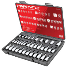36 Piece Hex and Torx Bit Socket Set S2 Steel Metric and SAE ETorx Precision Fit with Case