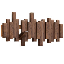 Wall Mounted Wooden Coat Rack with 6 Hooks, HeavyDuty Solid Wood, Elegant Walnut Finish for Home and Office