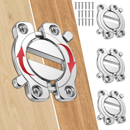 Heavy Duty Zinc Alloy Table Leaf Lock, Secure Extension Hardware for Workbench and Dining Tables, 4 Pack
