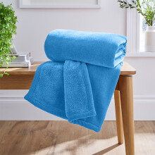 (Light Blue Fleece, Single) Faux Fur Fleece Blanket Large Sofa Bed Warm Throw