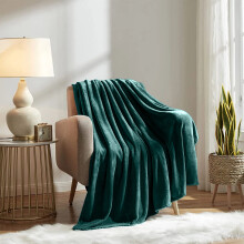 (Green Emerald Fleece, Double) Faux Fur Fleece Blanket Large Sofa Bed Warm Throw
