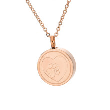 Ashes Necklace Pet Memorial Gift Personalizeds-rose color