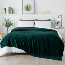 (Green Emerald Fleece, King) Faux Fur Fleece Blanket Large Sofa Bed Warm Throw