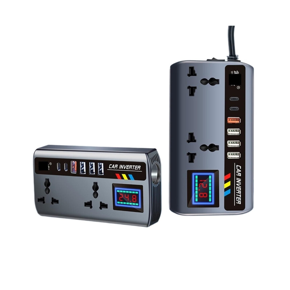 200W Car Power Inverter 12V To 220V With Usb Typec Qc3.0 Pd Fast Charging For Laptop And Appliances 9187378089859
