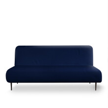 Sofa Slipcover Full Size Futon Sofa Bed Cover with Stretch Knitted Fabric and Elastic Bottom Navy Blue