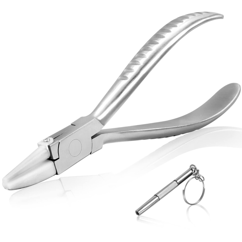 Eyeglass Tools Stainless Steel 6Inch Round And Flat Nose Nylon Jaw Pliers With Mini Screwdriver 9094768199893