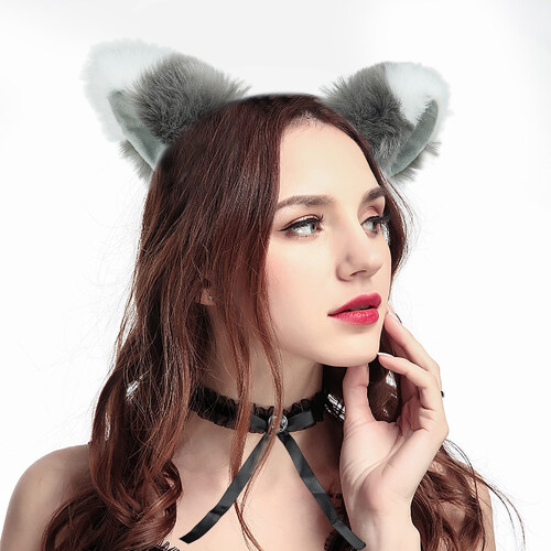 Αυτιά Cosplay για κορίτσια, γυναίκες, ρυθμιζόμενη θέση, βελούδινα αυτιά ζώων με ένα 2