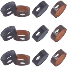 12pcs Leather Belt Loop Keeper for 35mm Belts – Cowhide Belt End Holder in Black and Brown