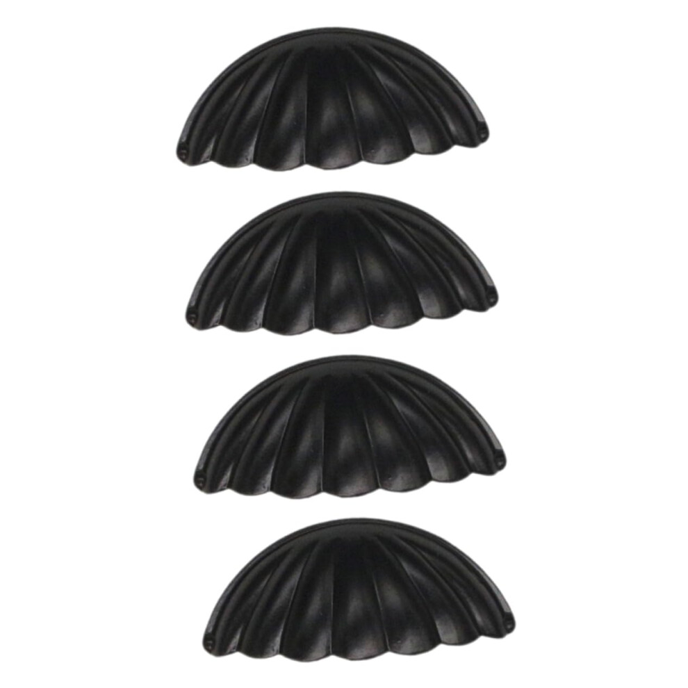 4Pcs Vintage Shell Drawer Knobs Durable Alloy Cabinet Pull Handles For Dresser And Furniture 9187378094662