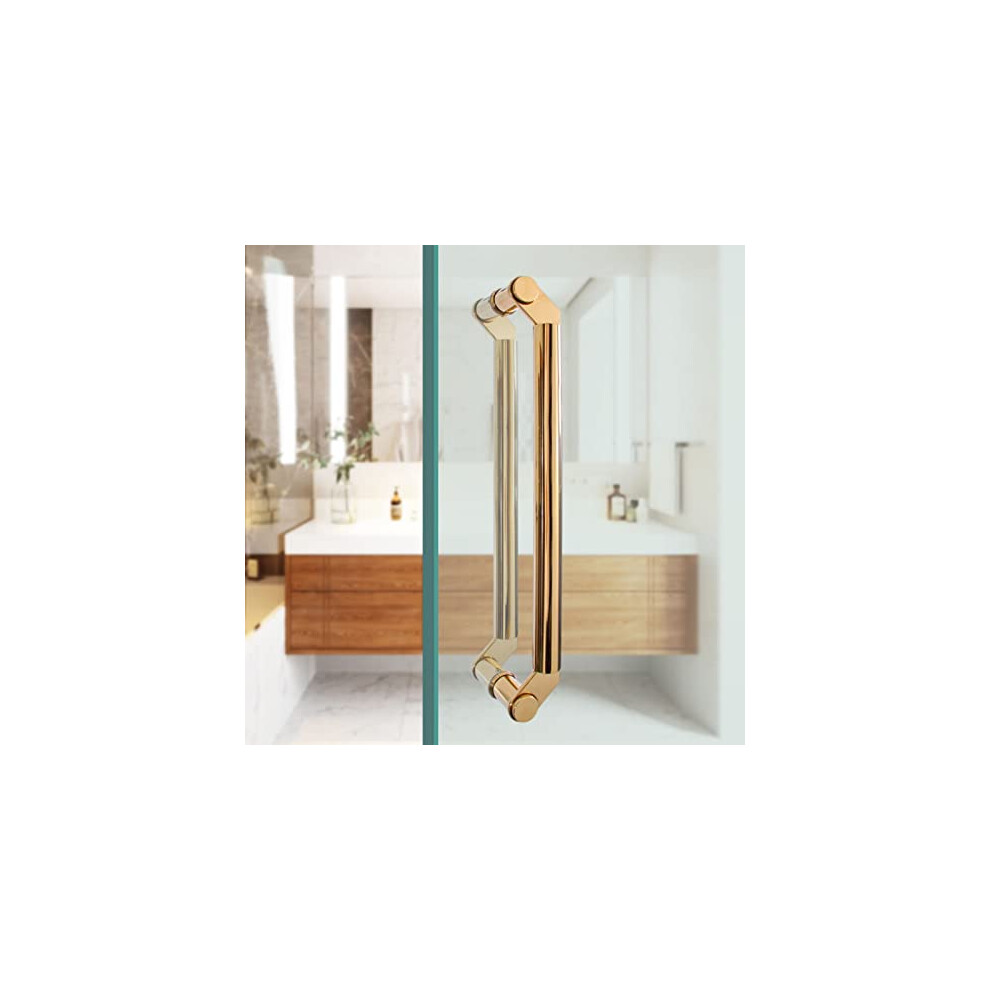 Glass Door Handle Gold Finish Double Sided Stainless Steel Barn Door Pull For Entry And Shower Doors 9187378094679