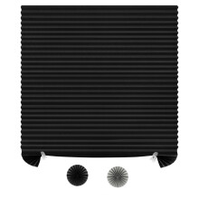 Blackout Window Shades Cordless Paper Pleated No Drill Stick On Blinds for Indoor Privacy 35x71in Black