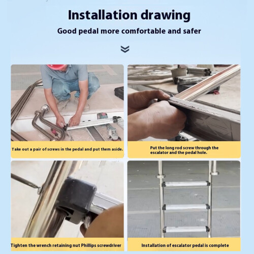 Stainless Steel Pool Ladder Step Replacement – Anti-Skid, Easy Setup 2